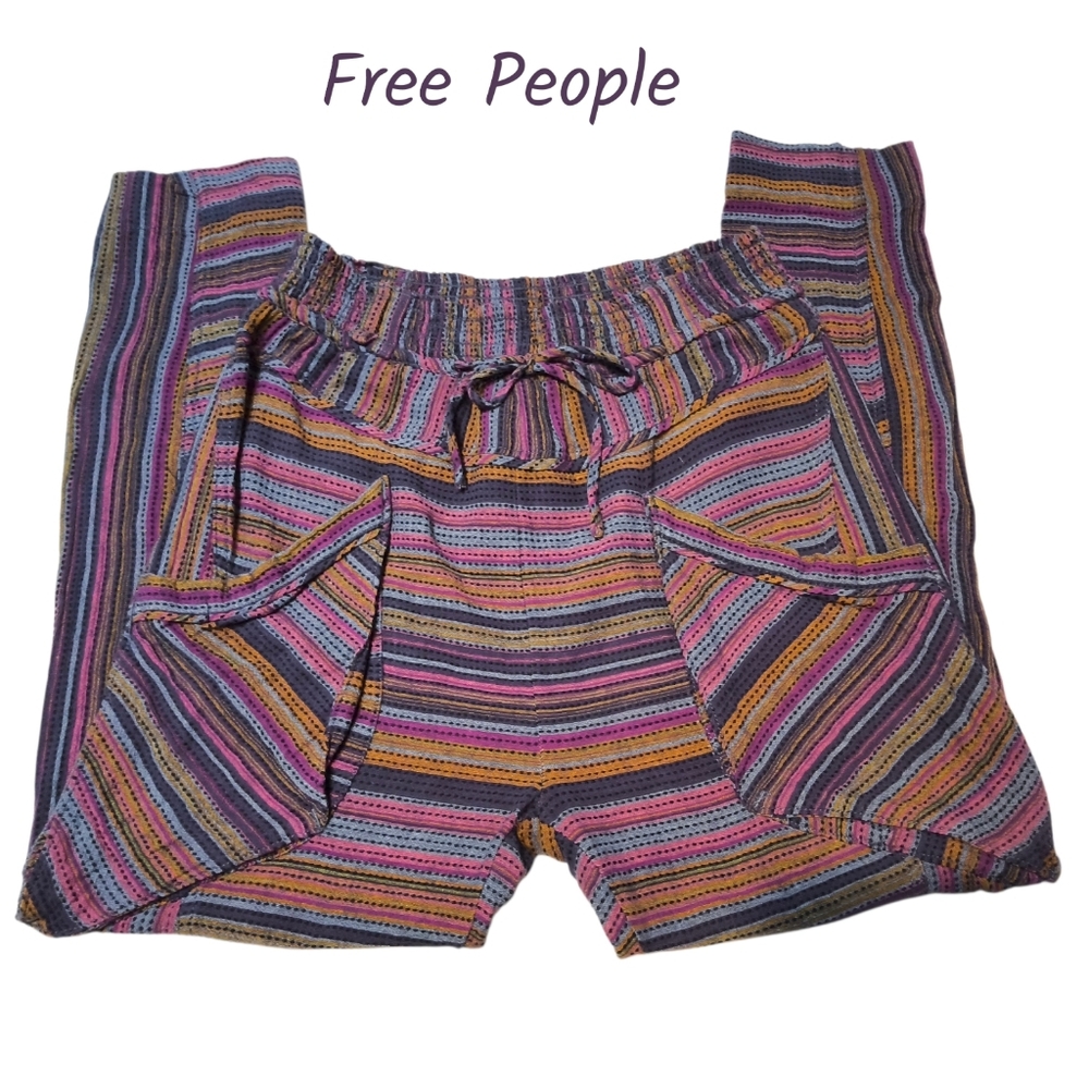 Free People Multicolor Boho Pants with Large Pockets